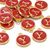Golden Plated Alloy Enamel Charms X-ENAM-S118-03Y-4