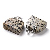 Natural Dalmatian Jasper Brass Pendants KK-E274-01P-015-3