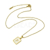 Ion Plating(IP) Rectangle with Initial Letter 304 Stainless Steel Pendant Necklace NJEW-R265-04G-P-3
