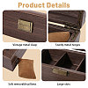 3-Slot Wood Covered with PU Leather Watch Storage Boxes with Glass Visible Window Hinged Lids and Lint Pillows Inside CON-WH0113-10B-4