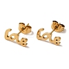 Vacuum Plating 304 Stainless Steel Stud Earrings EJEW-Z040-32G-1