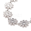 Enamel Daisy Link Chains Bracelet BJEW-P271-01P-01-3