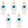 5Pcs Natural White Shell Pendants SHEL-BC0001-051-1