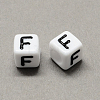 Large Hole Acrylic Letter European Beads SACR-Q103-6mm-01F-2