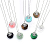 Natural & Synthetic Mixed Gemstone Flat Round Pendants G-I357-A-1
