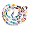 Electroplate Transparent Glass Beads Strands EGLA-CJC0002-02-3
