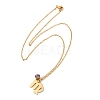304 Stainless Steel Glass Drill Birth Stone Constellation Pendant Necklaces STAS-D305-08G-F-3