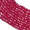 Lab Grown Red Corundum Beads Strands GG-CBAC488-01A-3