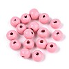 Spray Painted Round Natural Schima Wood Beads WOOD-A018-6mm-06-1