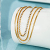 Stainless Steel Link &Herringbone Chains Three Layers Necklaces NJEW-D054-02G-1