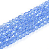 Transparent Electroplate Glass Beads Strands EGLA-A039-T2mm-A07-1