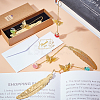  Glass Ball & 3D Brass Butterfly Pendant Bookmarks AJEW-NB0005-10-4