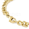 Vacuum Plating 304 Stainless Steel Figaro Chains Bracelet for Men Women STAS-E001-08G-3