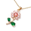 Colorful Cubic Zirconia Pendant Necklace NJEW-F307-02A-1