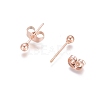 Ion Plating(IP) 304 Stainless Steel Stud Earrings EJEW-L215-57A-RG-2