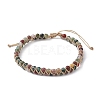 Natural Indian Agate Round Braided Bead Bracelets BJEW-JB09840-01-1