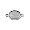 Tibetan Style Alloy Flat Oval Cabochon Connector Settings TIBE-M022-06AS-1