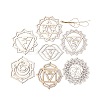 DIY Unfinished Bohemian Meditation Energy Symbol Wood Pendant Decoration Kits DIY-B060-02-2