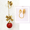 Brass Clip-on Earring Converters Findings KK-D060-03P-02-4