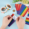 SUPERFINDINGS 2 Roll 2 Style Stickers Roll and 8 Sheets 2 Style Rectangle with Rainbow Waterproof PVC Sticker DIY-FH0003-87-3