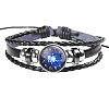 12 Constellation Leather Cord Bracelets BJEW-P240-E07-1