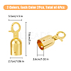 SUPERFINDINGS 4Pcs 2 Colors Zinc Alloy Cord Ends FIND-FH0008-76-2