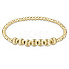 Bohemia Brass Round Beaded Stretch Bracelets TK0566-24-1