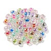 UV Plating Rainbow Iridescent Acrylic Beads OACR-A014-03-3