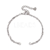 304 Stainless Steel Singapore Chain Bracelet Makings AJEW-JB01322-02-S-1