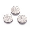 Tarnish Resistant 304 Stainless Steel Textured Pendants STAS-I098-01-12mm-P-3