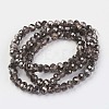 Electroplate Transparent Glass Beads Strands EGLA-A034-T4mm-P14-2