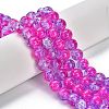 Spray Painted Crackle Glass Beads Strands CCG-Q002-10mm-09-3