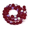 Frosted Transparent Glass Beads Strands GLAA-T032-T10mm-MBB20-2