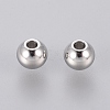 Tarnish Resistant 304 Stainless Steel Smooth Round Spacer Beads X-STAS-M006-01B-2