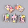 Transparent Resin Pendants RESI-T056-06-1
