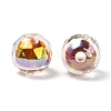 Two Tone UV Plating Rainbow Iridescent Acrylic Beads TACR-D010-06F-3