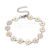 Enamel Daisy Link Chains Bracelet BJEW-P271-01P-2