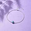 Enamel Evil Eye Link Anklet with 304 Stainless Steel Rolo Chains for Women AJEW-AN00495-2