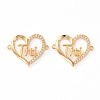 Brass Micro Pave Clear Cubic Zirconia Links ZIRC-Z007-15G-1