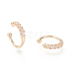 Brass Micro Pave Clear Cubic Zirconia Cuff Earrings Sets EJEW-I249-19G-3