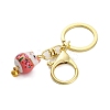 Fortune Cat Porcelain Pendant Keychain KEYC-G064-02F-2