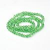 Lime Green Glass Bicone Beads Strands X-GLAA-S026-01-2
