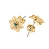 Brass Micro Pave Cubic Zirconia Ear Studs EJEW-P283-01G-05-2