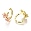 Rack Plating Flower Brass Cuff Earrings EJEW-H016-33G-02-2