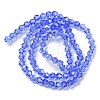 Transparent Electroplate Glass Beads Strands EGLA-A039-T4mm-A07-2