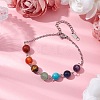 Natural & Synthetic Mixed Gemstone Round Beaded Bracelets BJEW-JB11058-02-2