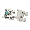 Synthetic Turquoise & Alloy Pendants PALLOY-H146-01AS-E-2