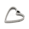 Heart 304 Stainless Steel Open Back Bezel Pendants STAS-K279-04C-P-2