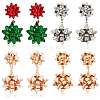 ANATTASOUL 4 Pairs 4 Colors Christmas Star Alloy Dangle Stud Earrings for Women EJEW-AN0002-26-1