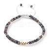 Natural Larvikite Braided Bead Bracelets BJEW-O175-C06-1